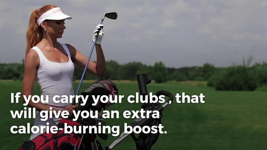 Calorieboost golfen bij dragen golfclubs.